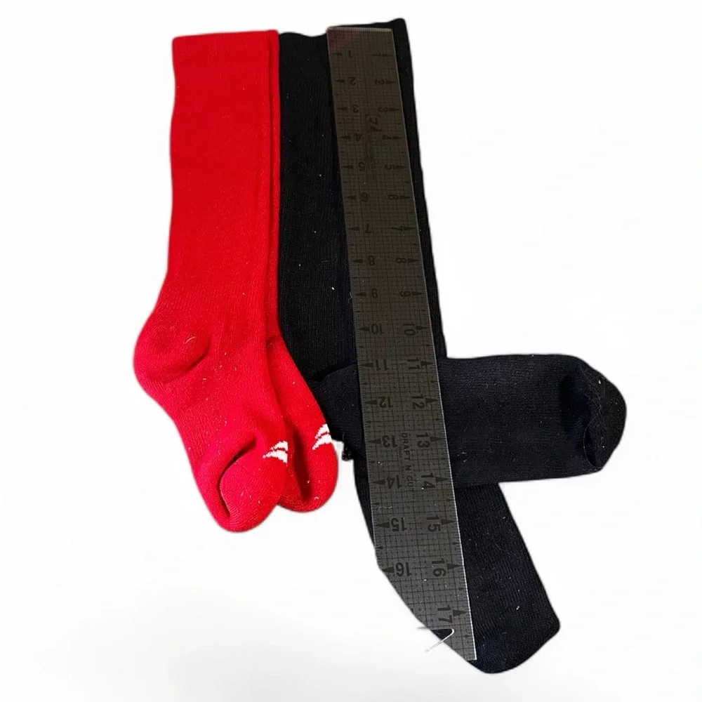 Softball/ baseball socks. One pair red & one pair black. See measurements in pic